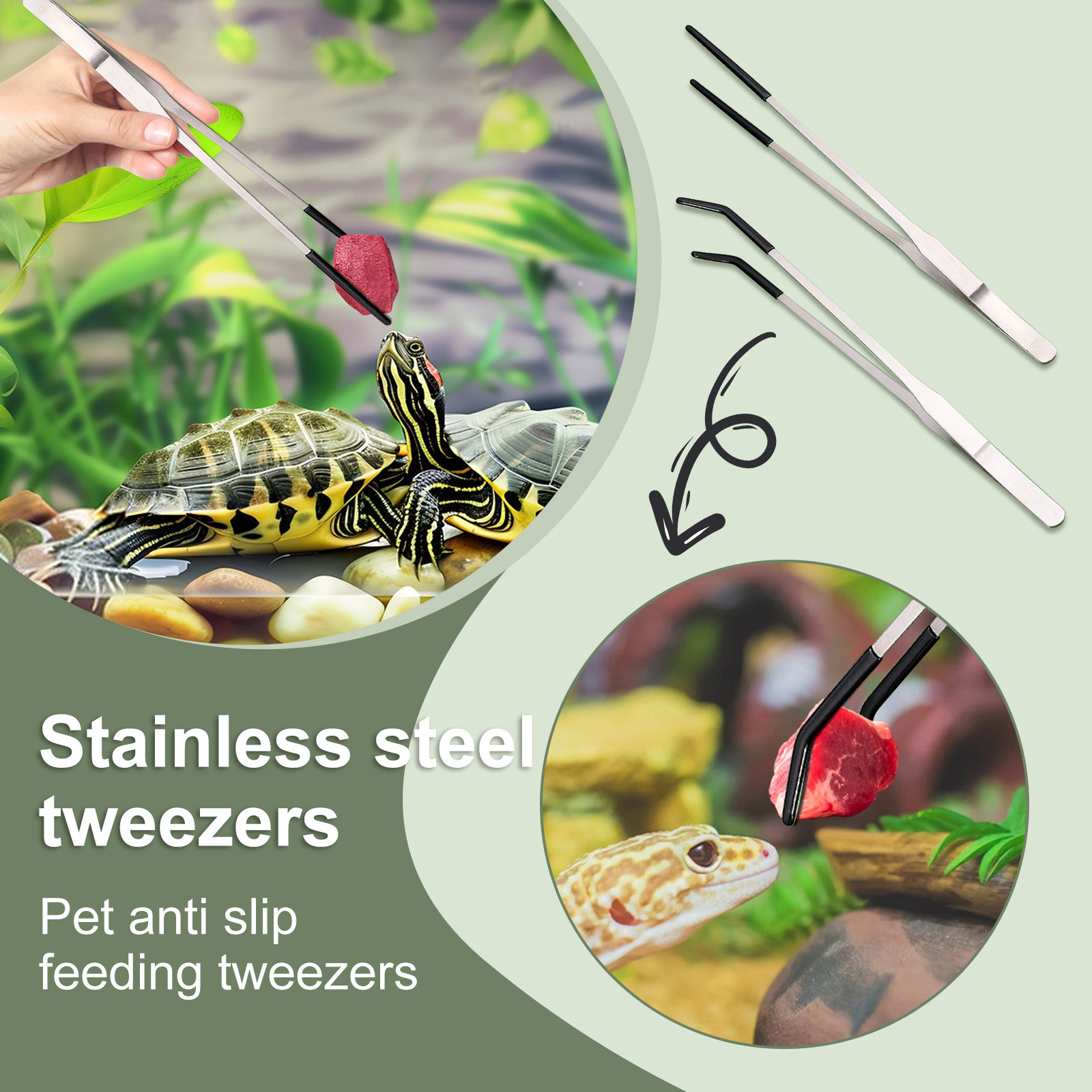 ステンレス鋼爬虫類給餌ロングトングピンセット爬虫類、トカゲ、 - Water Dish Reptile のレビューと価格