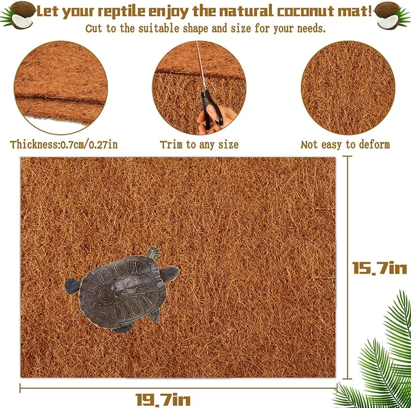 爬虫類用カーペット 天然ココナッツ繊維コアマット ペット用テ - Substrate Coconut Fiber のレビューと価格