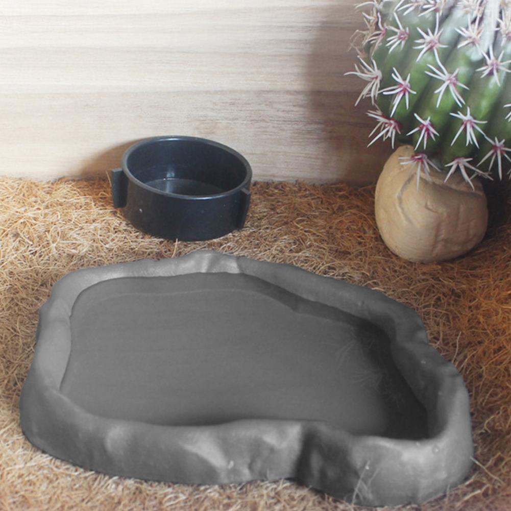 爬虫類フィーダープラスチック模造岩デザイン食品と水皿フィーダ - Water Dish Reptile のレビューと価格