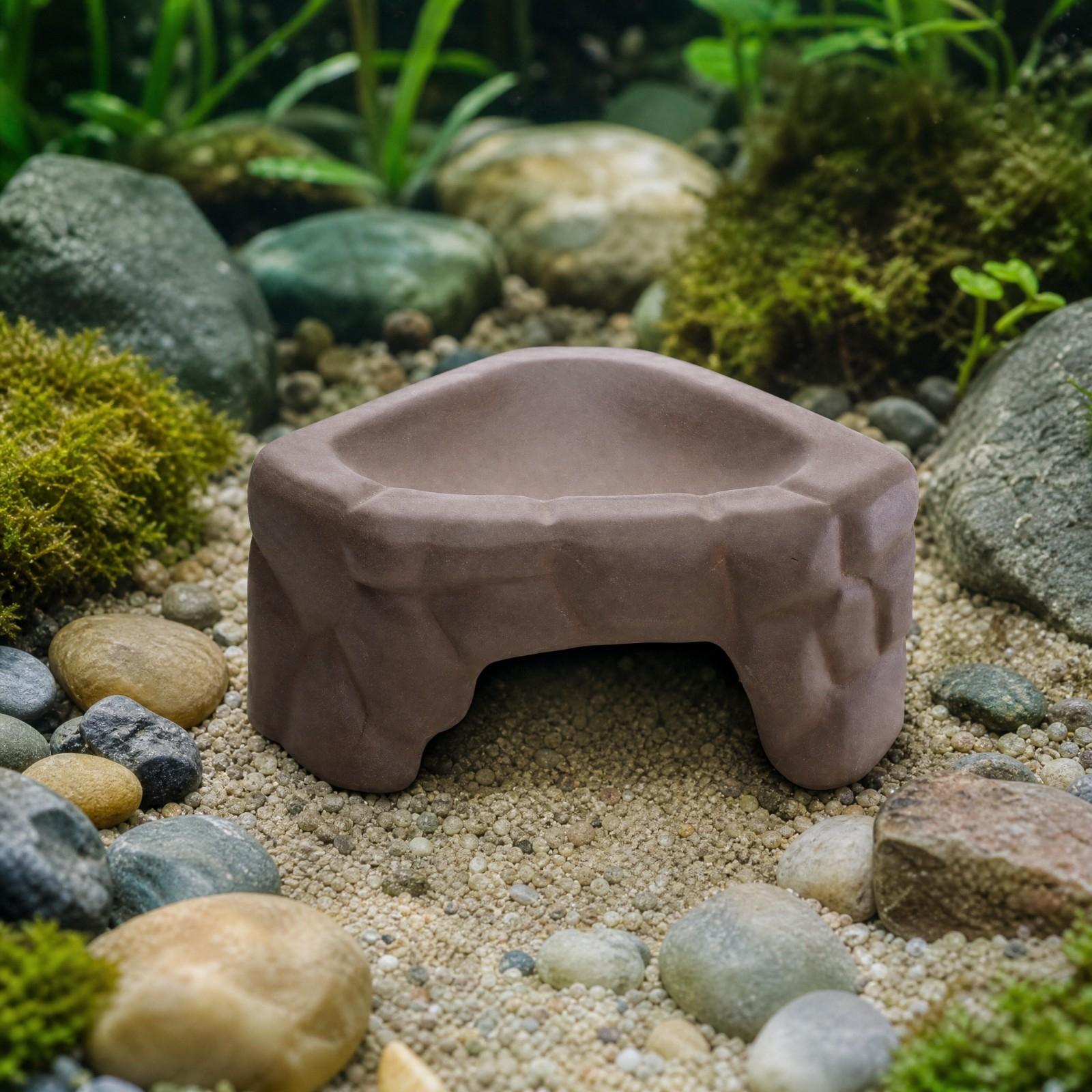 爬虫類用給餌台 セラミック製 アーチ型隠れ家付き テラリウム - Hide Cave Ceramic のレビューと価格